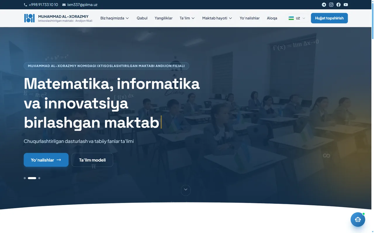 Home page of Al-Xorazmiy Andijon